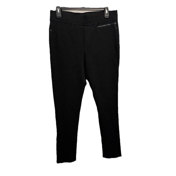 DKNY Pull On Skinny Stretchy Black Pants Women Medium - Picture 1 of 13